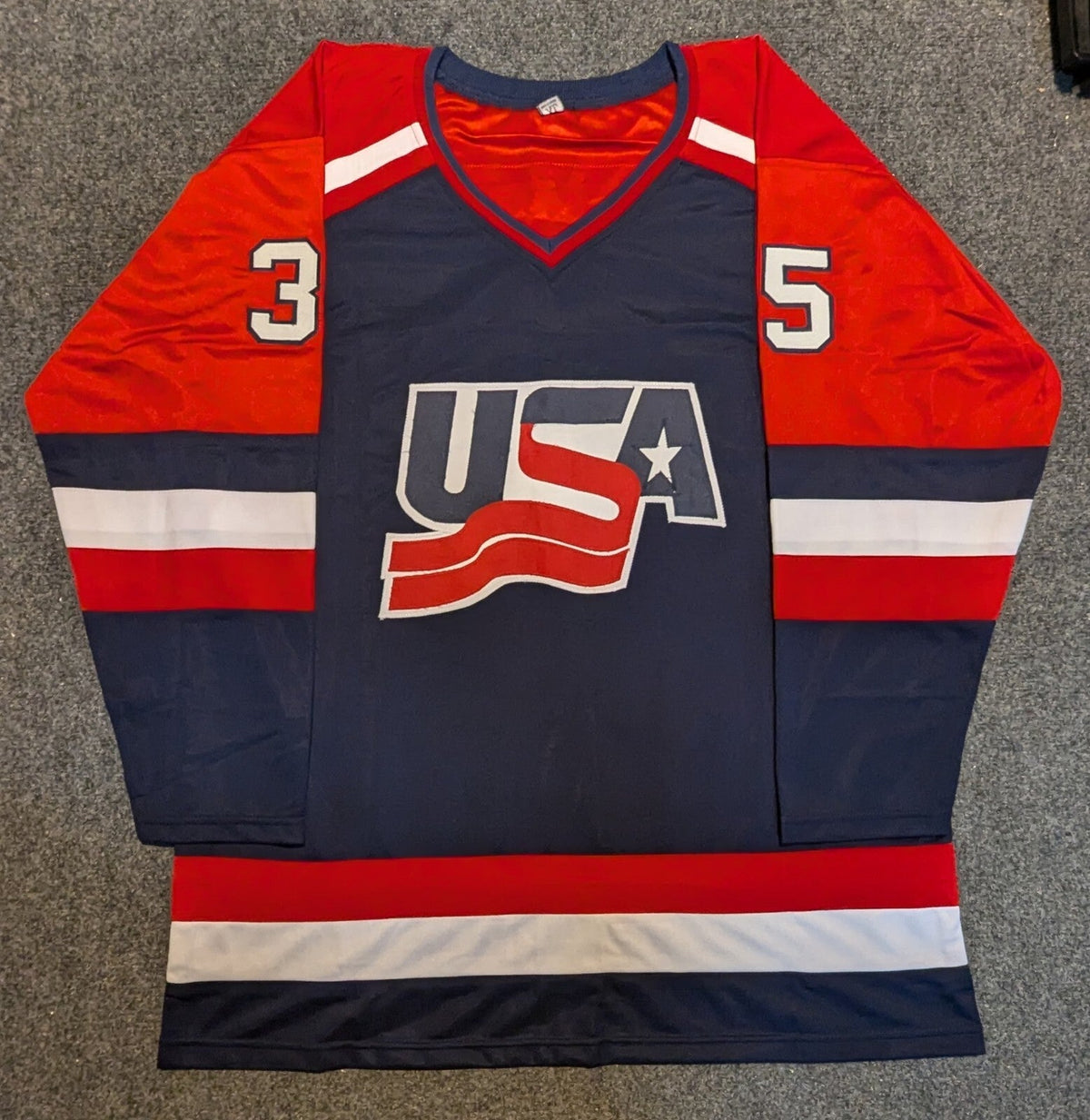 Mike Richter Autographed Signed Usa Hockey Jersey Jsa Coa