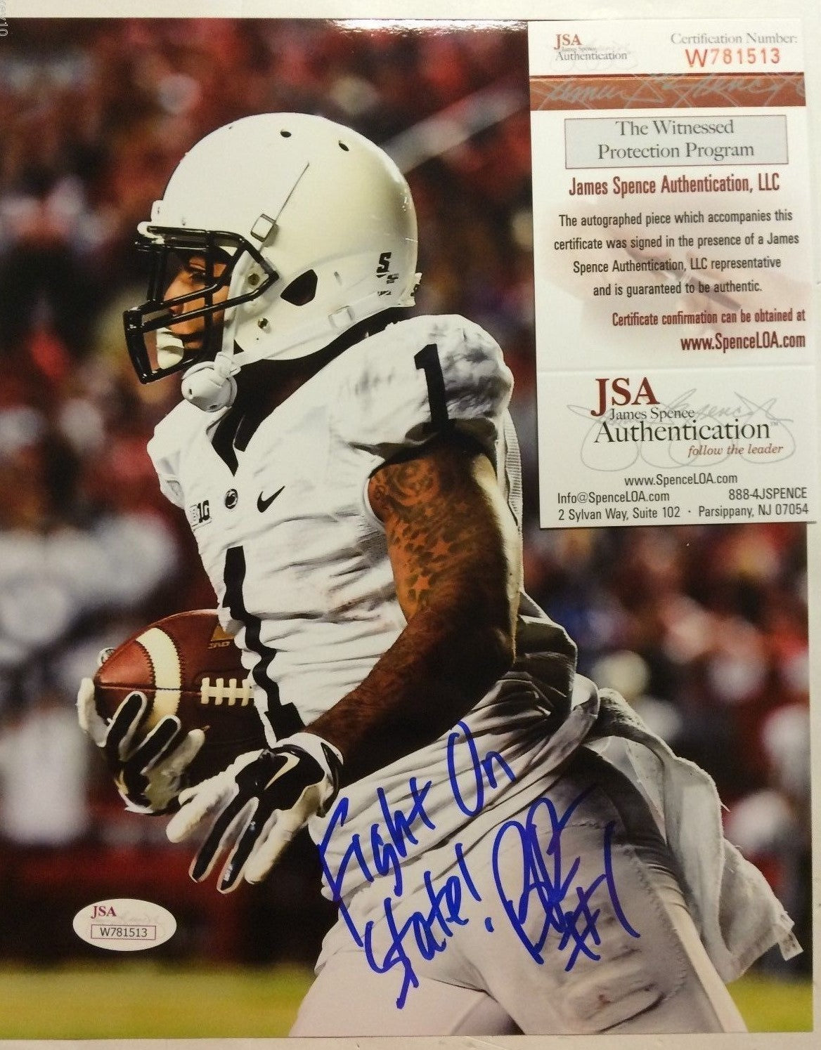 Bill Belton Autographed Inscribed Signed Penn State 8X10 Photo Jsa  Coa