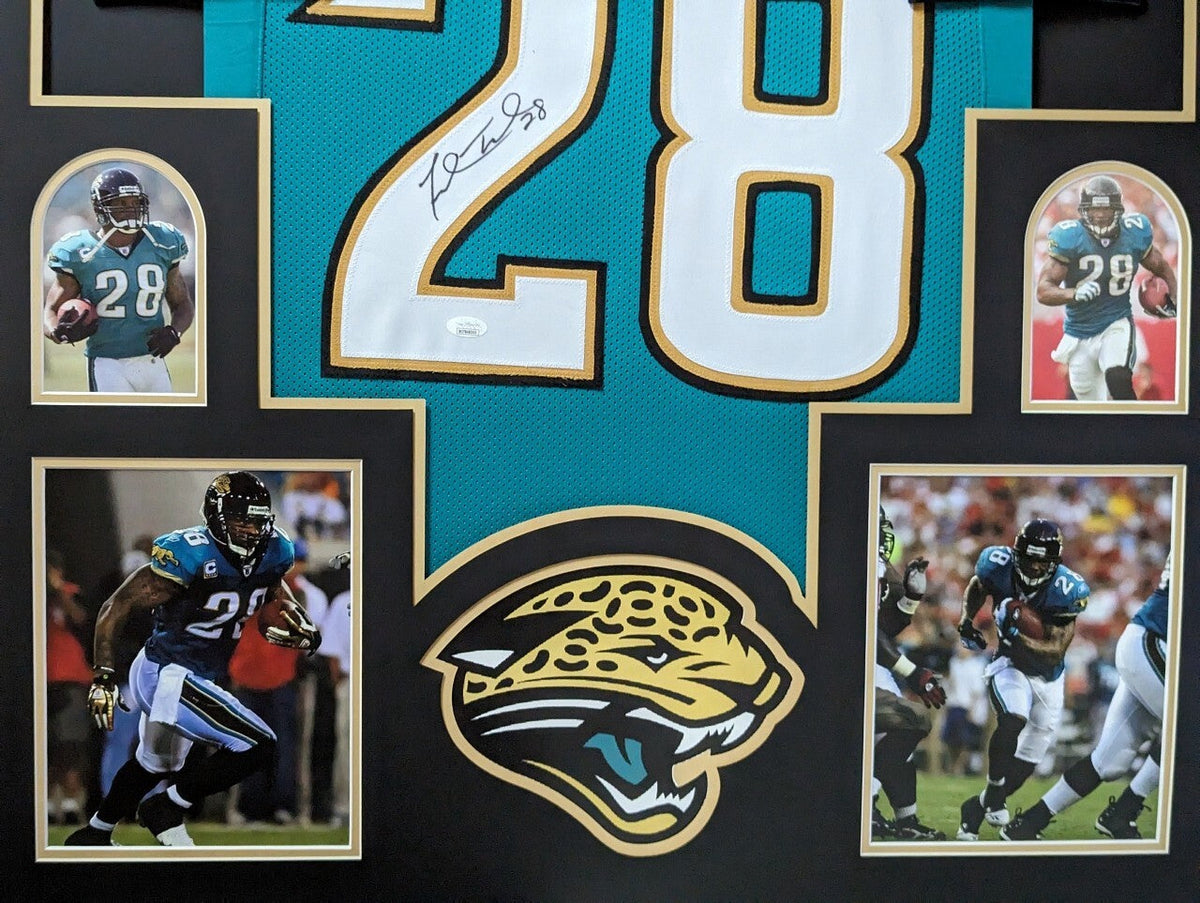 Framed Jacksonville Jaguars Fred Taylor Autographed Signed Jersey Jsa Coa