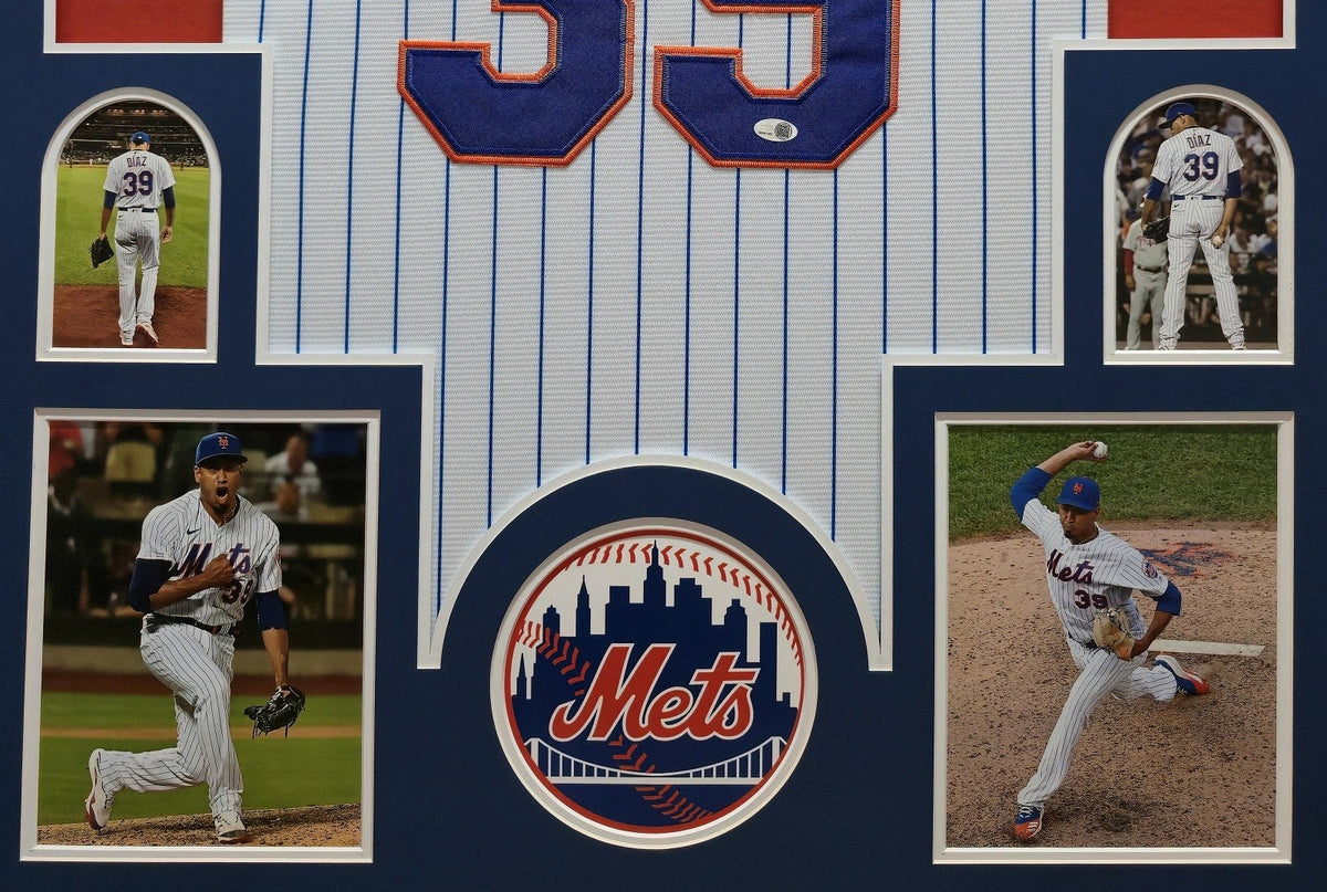 Framed New York Mets Edwin Diaz Autographed Signed Inscribed Jersey Jsa Coa