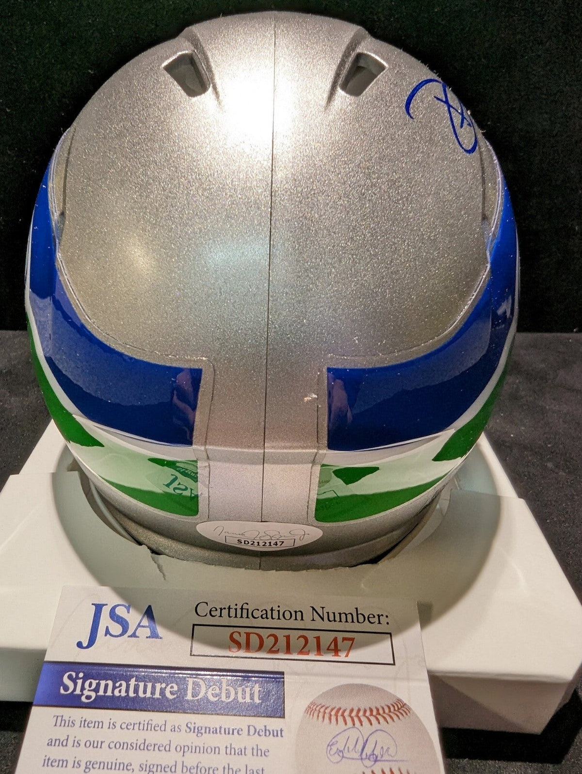 Seattle Seahawks Devon Witherspoon Signed Throwback Mini Helmet Jsa Coa