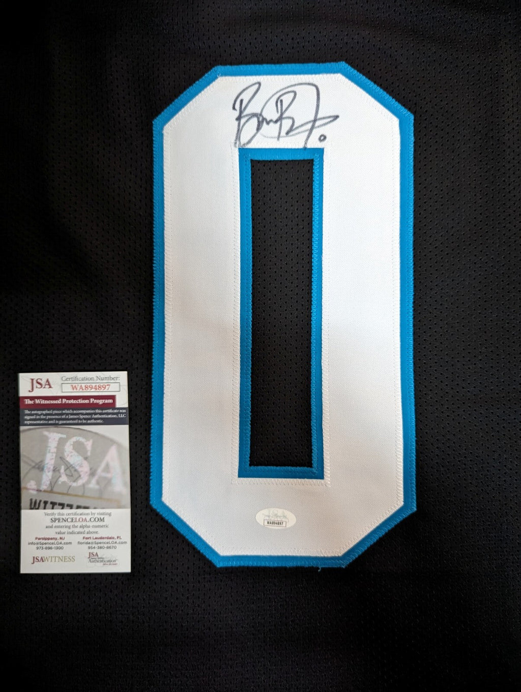 Carolina Panthers Brian Burns Autographed Signed Jersey Jsa  Coa Number Zero