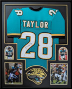 Framed Jacksonville Jaguars Fred Taylor Autographed Signed Jersey Jsa Coa