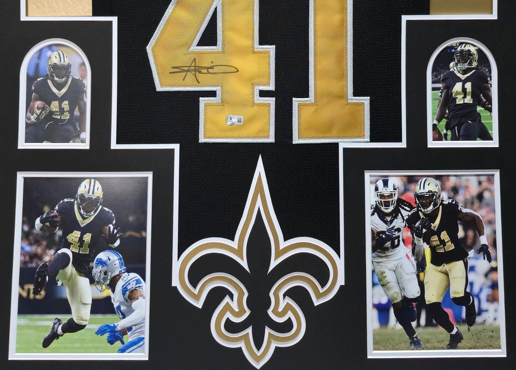 Framed New Orleans Saints Alvin Kamara Autographed Signed Jersey Beckett Holo