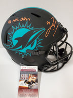 Miami Dolphins Zach Thomas Signed Insc Full Size Eclipse Rep Helmet Jsa Coa