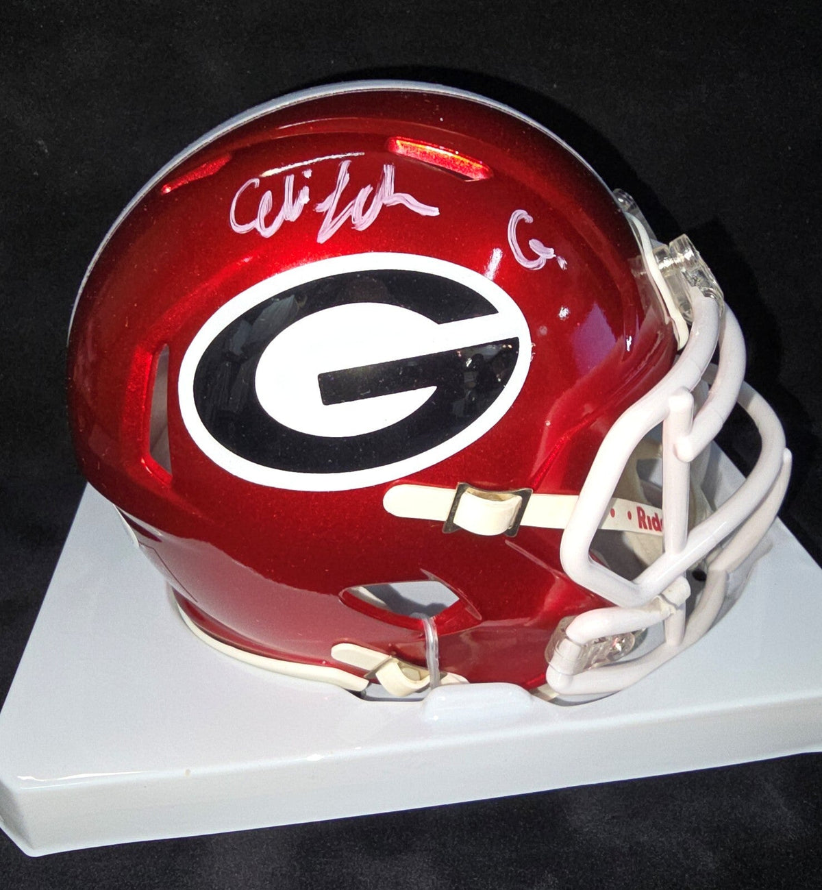 Georgia Bulldogs Elijah Griffin Autographed Signed Flash Mini Helmet Jsa Coa