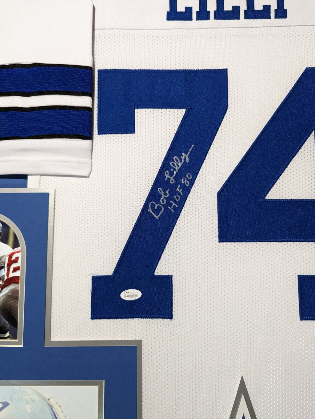 Framed Dallas Cowboys Bob Lilly Autographed Signed Inscribed Jersey Jsa Coa