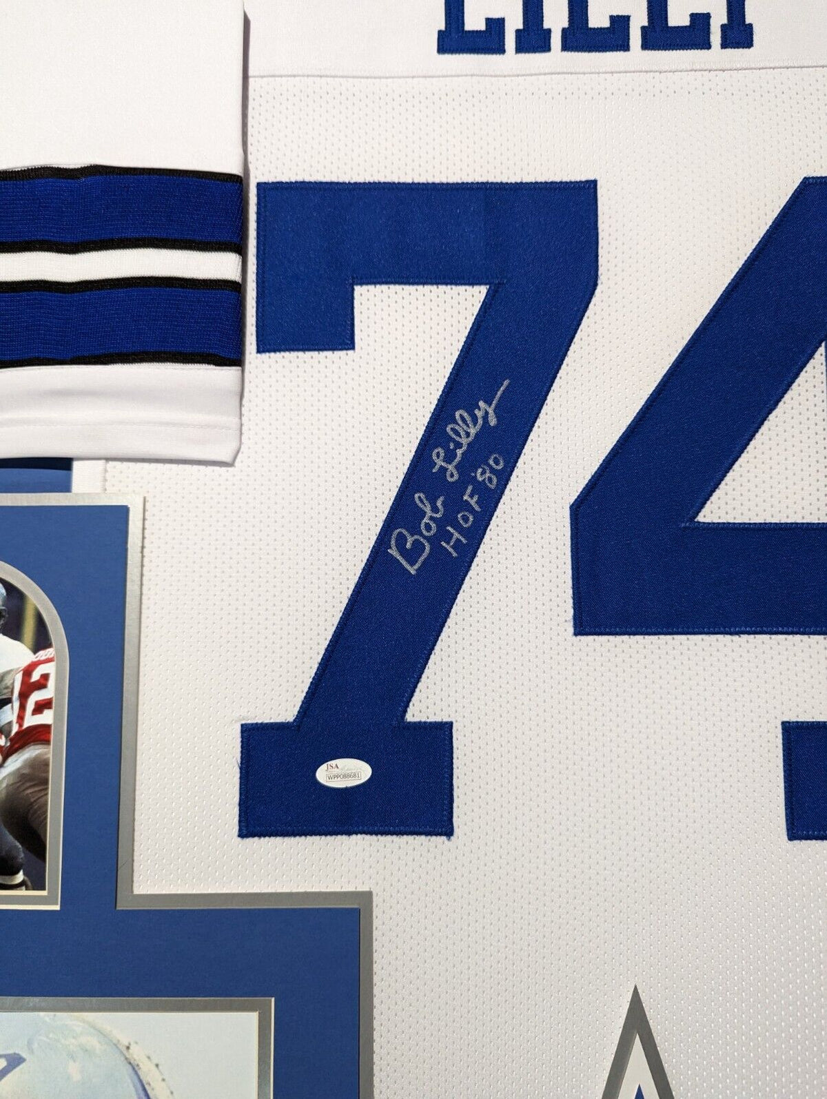 Framed Dallas Cowboys Bob Lilly Autographed Signed Inscribed Jersey Jsa Coa