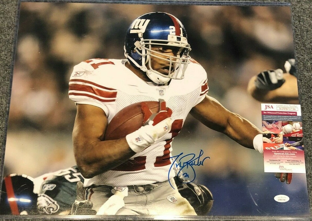 New York Giants Tiki Barber Autographed Signed 16X20 Photo Jsa Coa