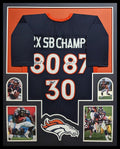 Framed Denver Broncos 2X Sb Champs 3X Autographed Signed Jersey Jsa Coa