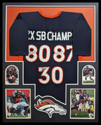 Framed Denver Broncos 2X Sb Champs 3X Autographed Signed Jersey Jsa Coa