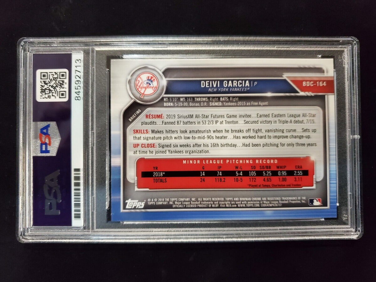 Deivi Garcia Autographed Topps Bowman Yankees Bdc-164 Psa Slabbed