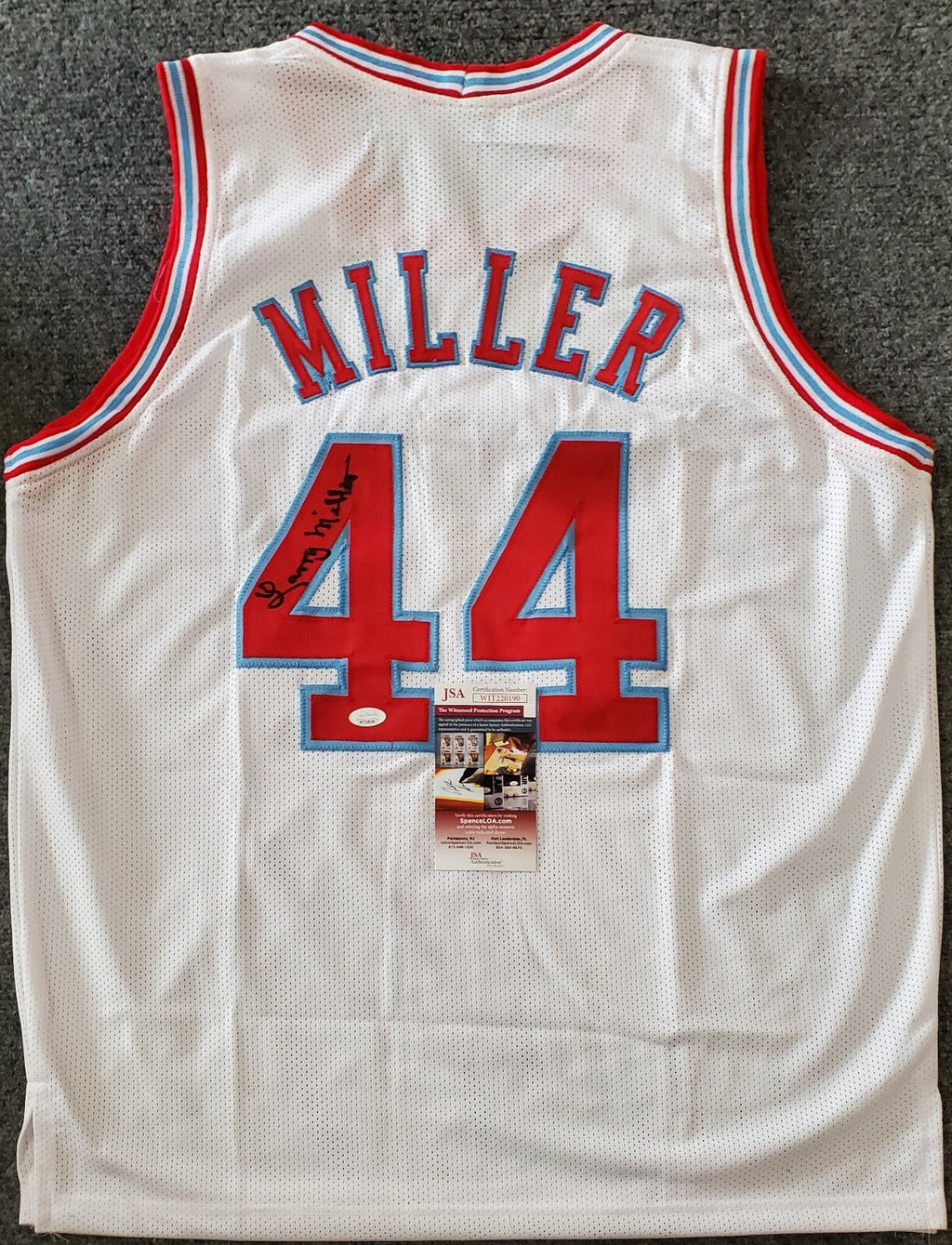 Carolina Cougars Larry Miller Autographed Signed Aba Jersey Jsa Coa