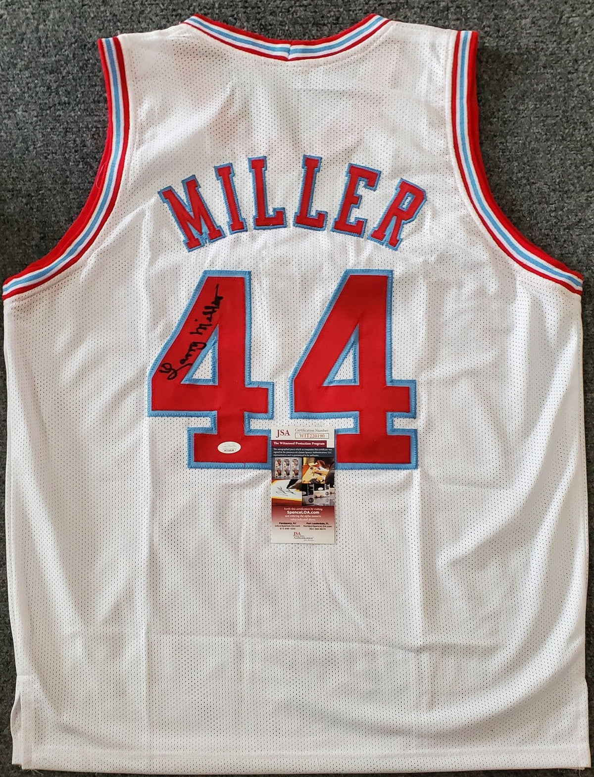 Carolina Cougars Larry Miller Autographed Signed Aba Jersey Jsa Coa