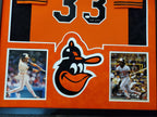 Framed Suede Baltimore Orioles Eddie Murray Signed Inscribed Jersey Jsa Coa