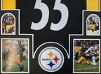 Framed Pittsburgh Steelers Joey Porter Sr Autographed Signed Jersey Jsa Coa