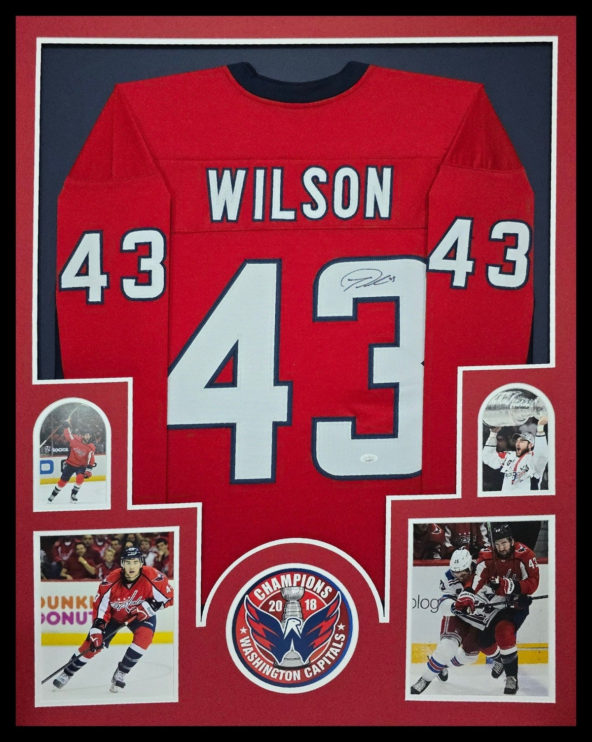 Framed Tom Wilson Washington Capitals Autographed Signed Jersey Jsa Coa
