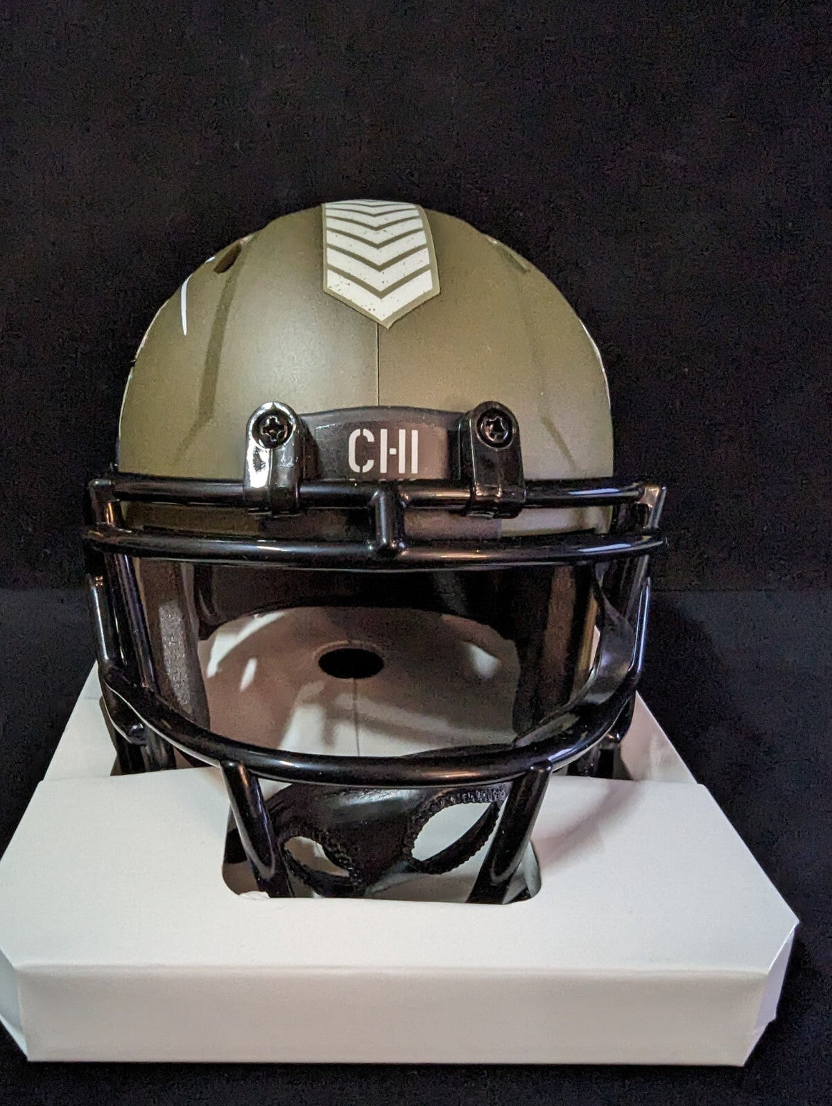 Chicago Bears Roschon Johnson Autographed Salute Mini Helmet Beckett Holo