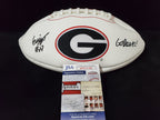 Georgia Bulldogs Eric Stokes Autographed Inscribed Signed Logo Football Jsa Coa