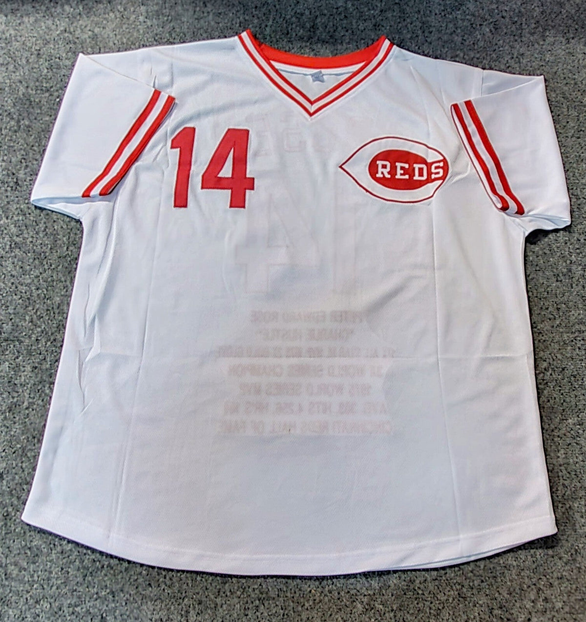 Cincinnati Reds Pete Rose Autographed Signed Custom Stat Jersey Jsa Coa