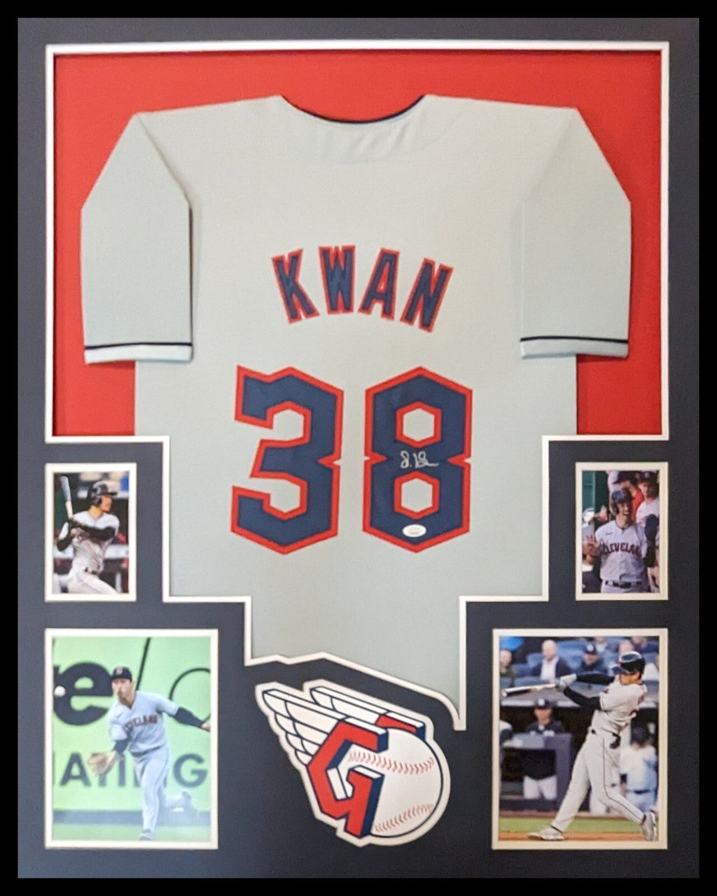 Framed Cleveland Guardians Steven Kwan Autographed Signed Jersey Jsa Coa
