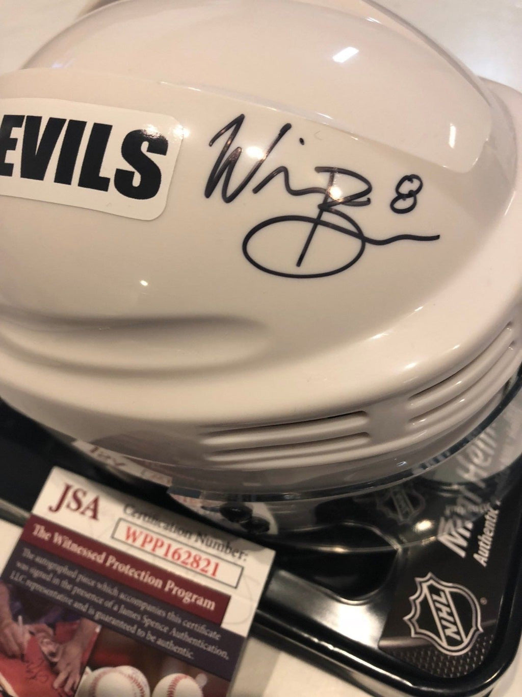 Will Butcher Autographed Signed New Jersey Devils Mini Helmet Jsa Coa