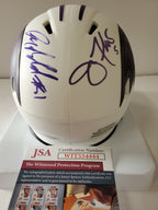 Baltimore Ravens Joe Flacco Anquan Boldin Dual Signed Lunar Mini Helmet Jsa Coa