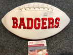 Wisconsin Badgers Troy Fumagalli Autographed Signed Logo Football Jsa Coa