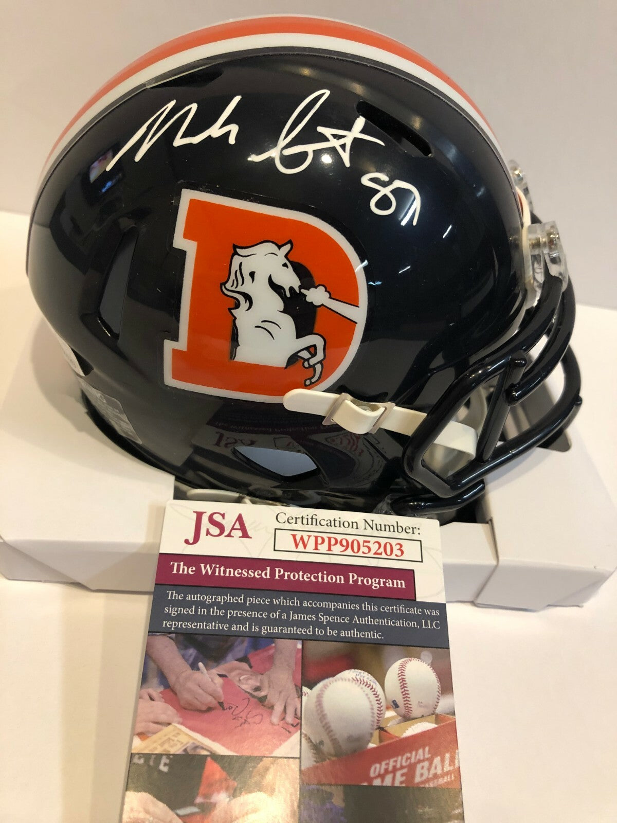 Noah Fant Autographed Signed Denver Broncos Mini Helmet Jsa Coa