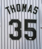 Framed Suede Frank Thomas Autographed Signed Chicago White Sox Jsa Coa