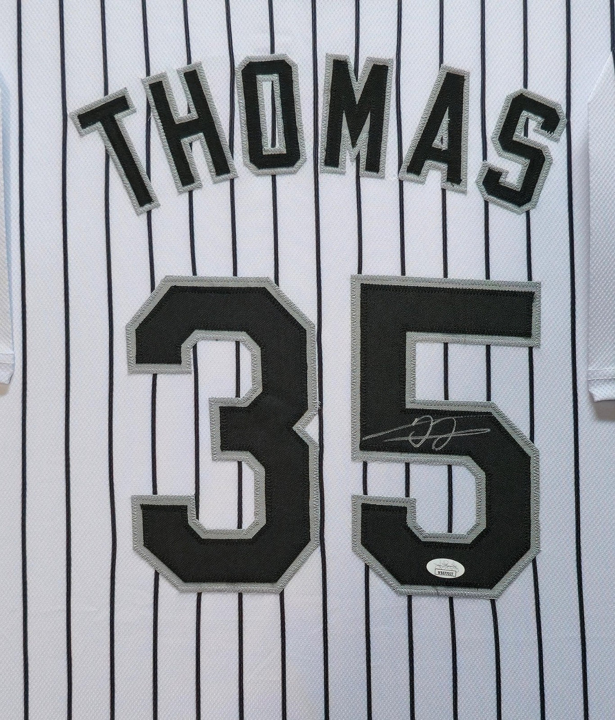 Framed Suede Frank Thomas Autographed Signed Chicago White Sox Jsa Coa
