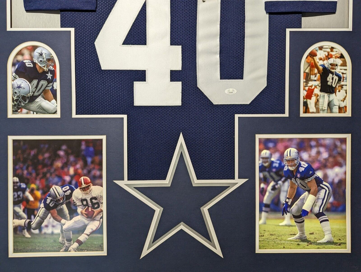 Framed Dallas Cowboys Bill Bates Autographed Signed Jersey Jsa Coa
