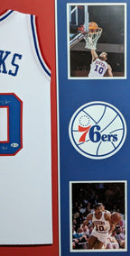 Framed Philadelphia 76Ers "Mo" Maurice Cheeks Autographed Signed Jersey Bas Coa