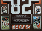 Framed Cleveland Browns Ozzie Newsome Autographed Signed Stat Jersey Bas Holo