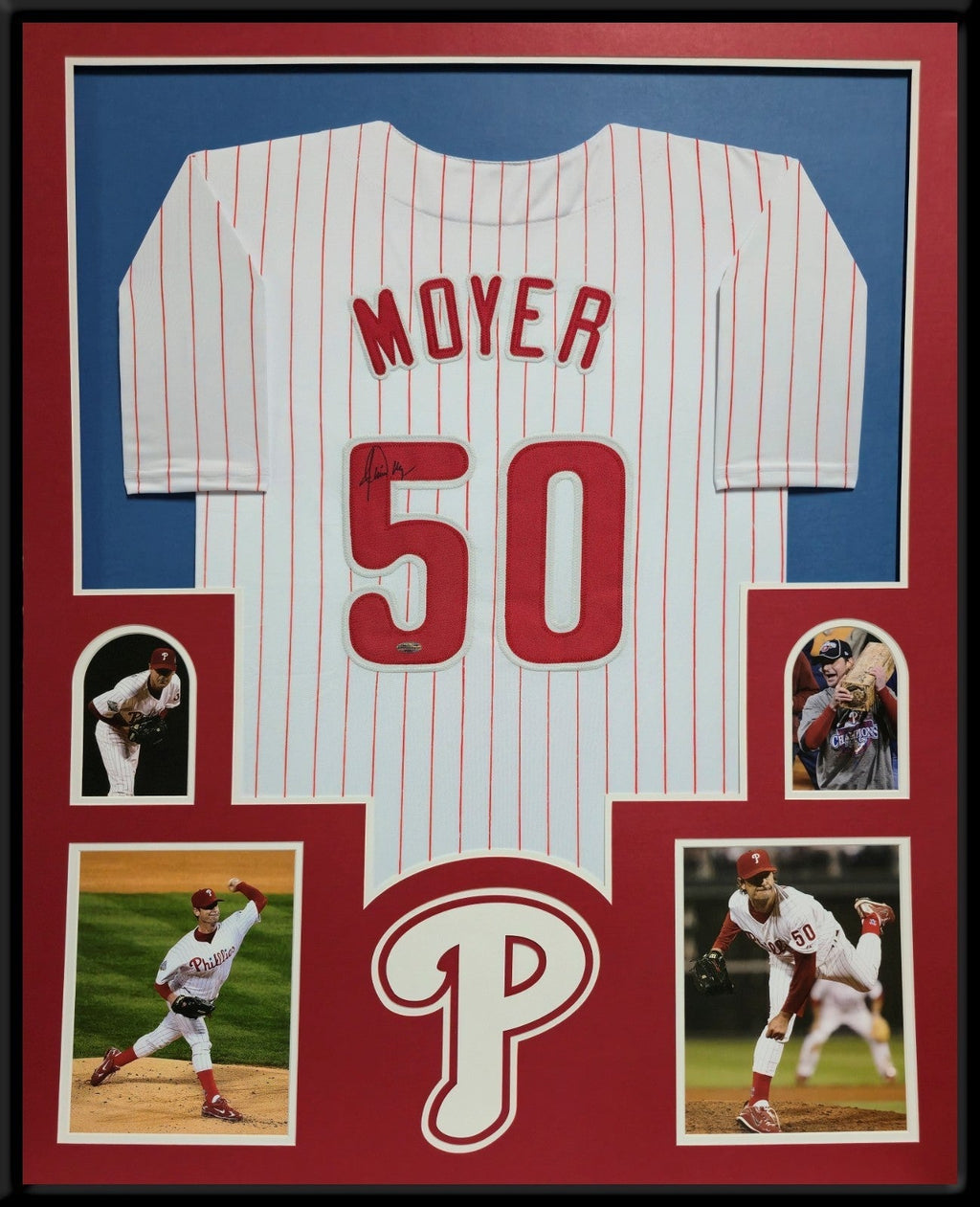 Framed Philadelphia Phillies Jamie Moyer Autographed Signed Jersey Playball Coa
