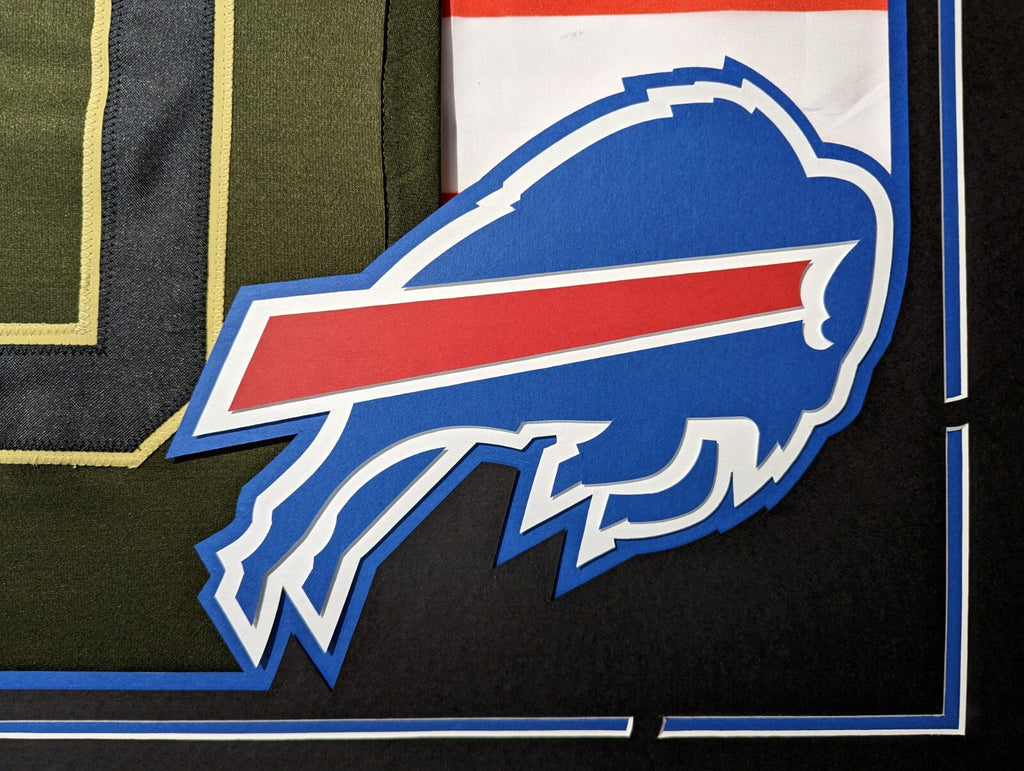 Framed Buffalo Bills Greg Rousseau Autographed Signed Jersey Jsa Coa
