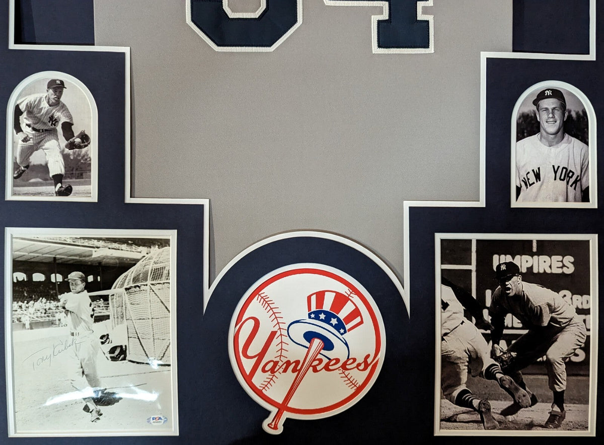 Framed New York Yankees Tony Kubek Jersey Display With Signed 8X10