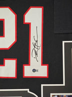 Framed Atlanta Falcons Deion Sanders Autographed Jersey Beckett Holo