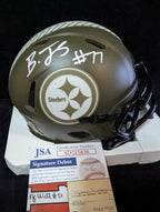 Pittsburgh Steelers Broderick Jones Autographed Salute Mini Helmet Jsa Coa