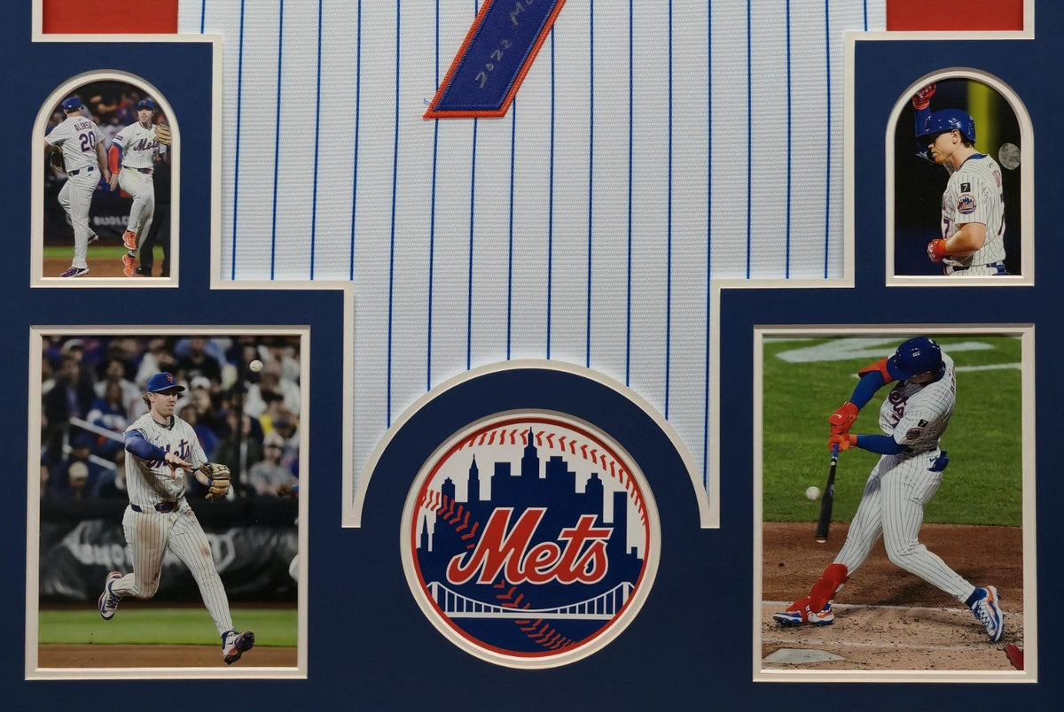 Framed New York Mets Brett Baty Autographed Signed Inscribed Jersey Jsa Coa