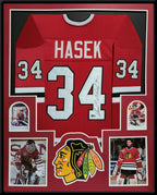 Framed Chicago Blackhawks Dominik Hasek Autographed Jersey Beckett Holo