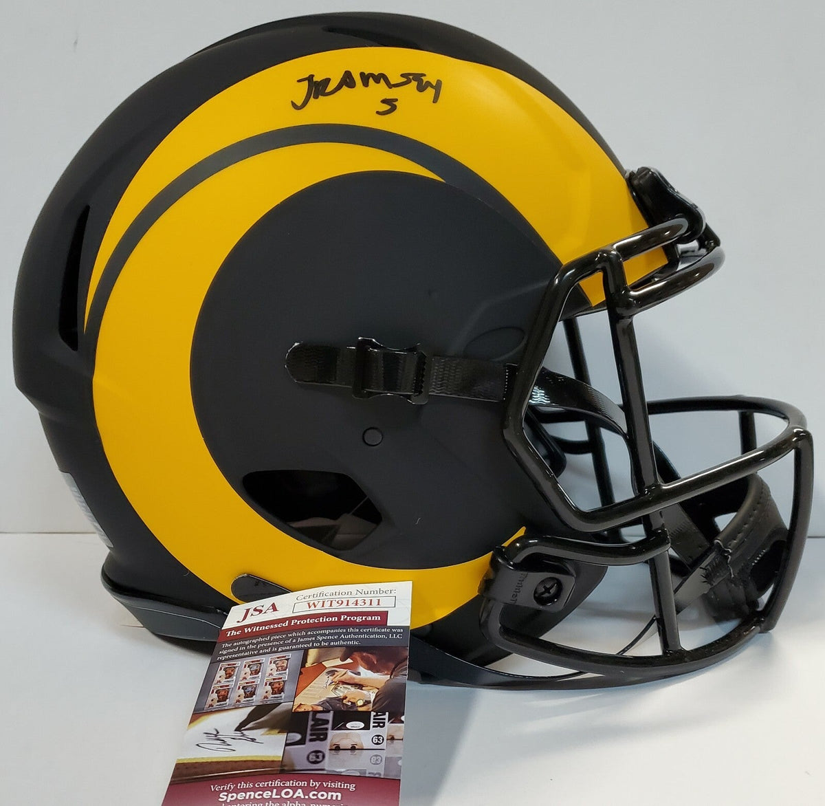 La Rams Jalen Ramsey Autograph Signed Full Size Authentic Eclipse Helmet Jsa Coa