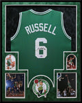 Suede Framed Boston Celtics Bill Russell Autograph Signed Jersey Hollywood Holo