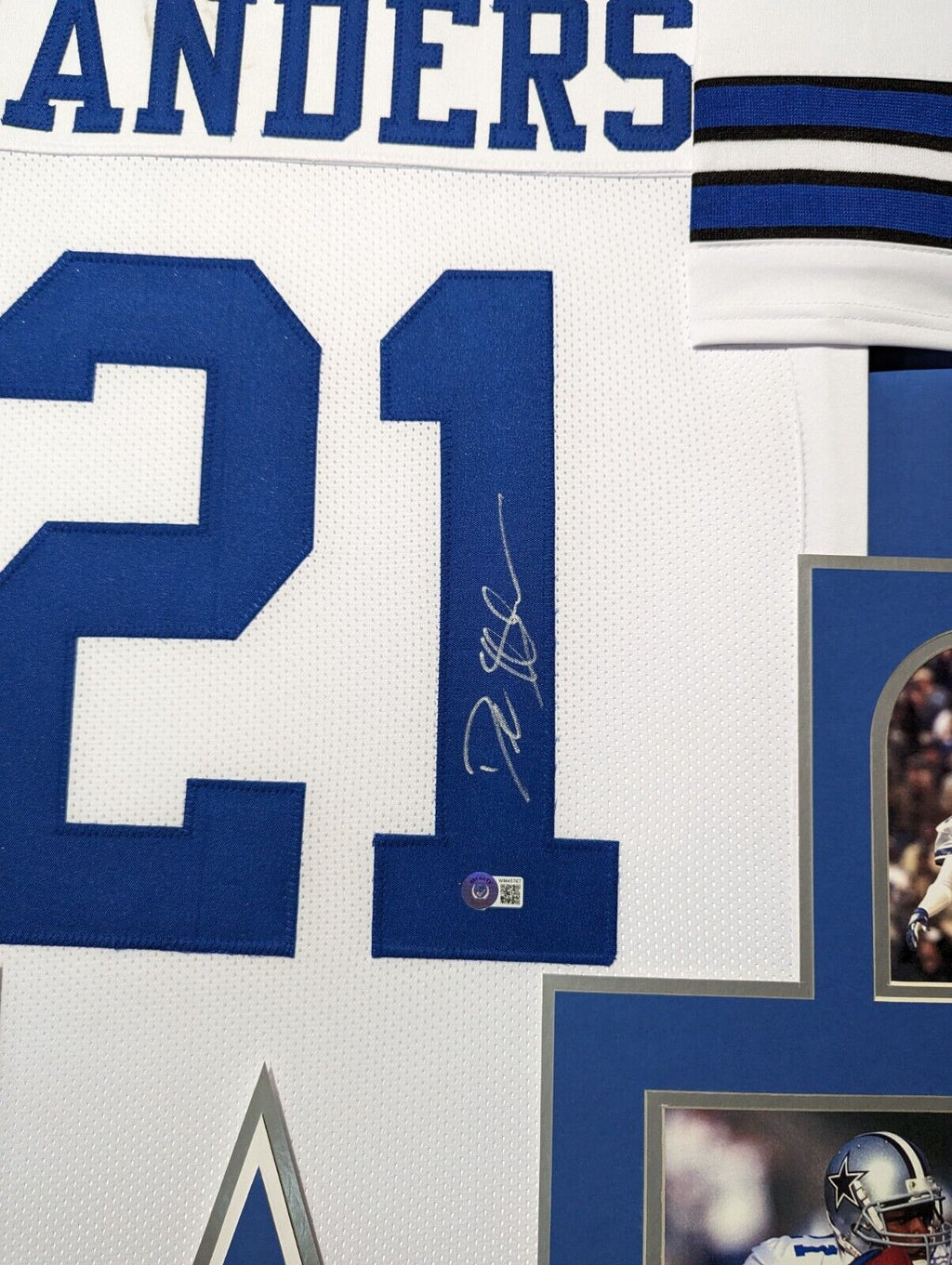 Framed Dallas Cowboys Deion Sanders Autographed Signed Jersey Beckett Holo