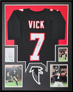 Framed Atlanta Falcons Michael Vick Autographed Jersey Jsa Coa