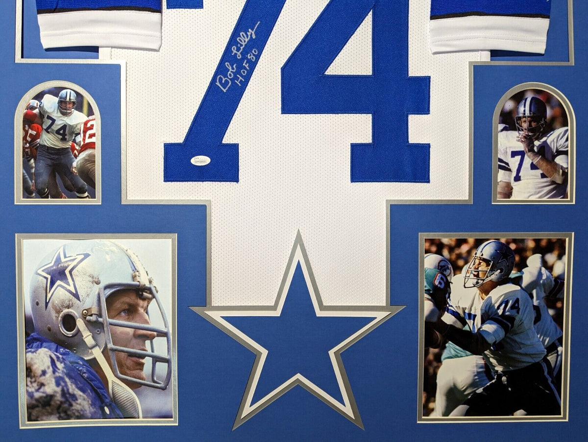 Framed Dallas Cowboys Bob Lilly Autographed Signed Inscribed Jersey Jsa Coa
