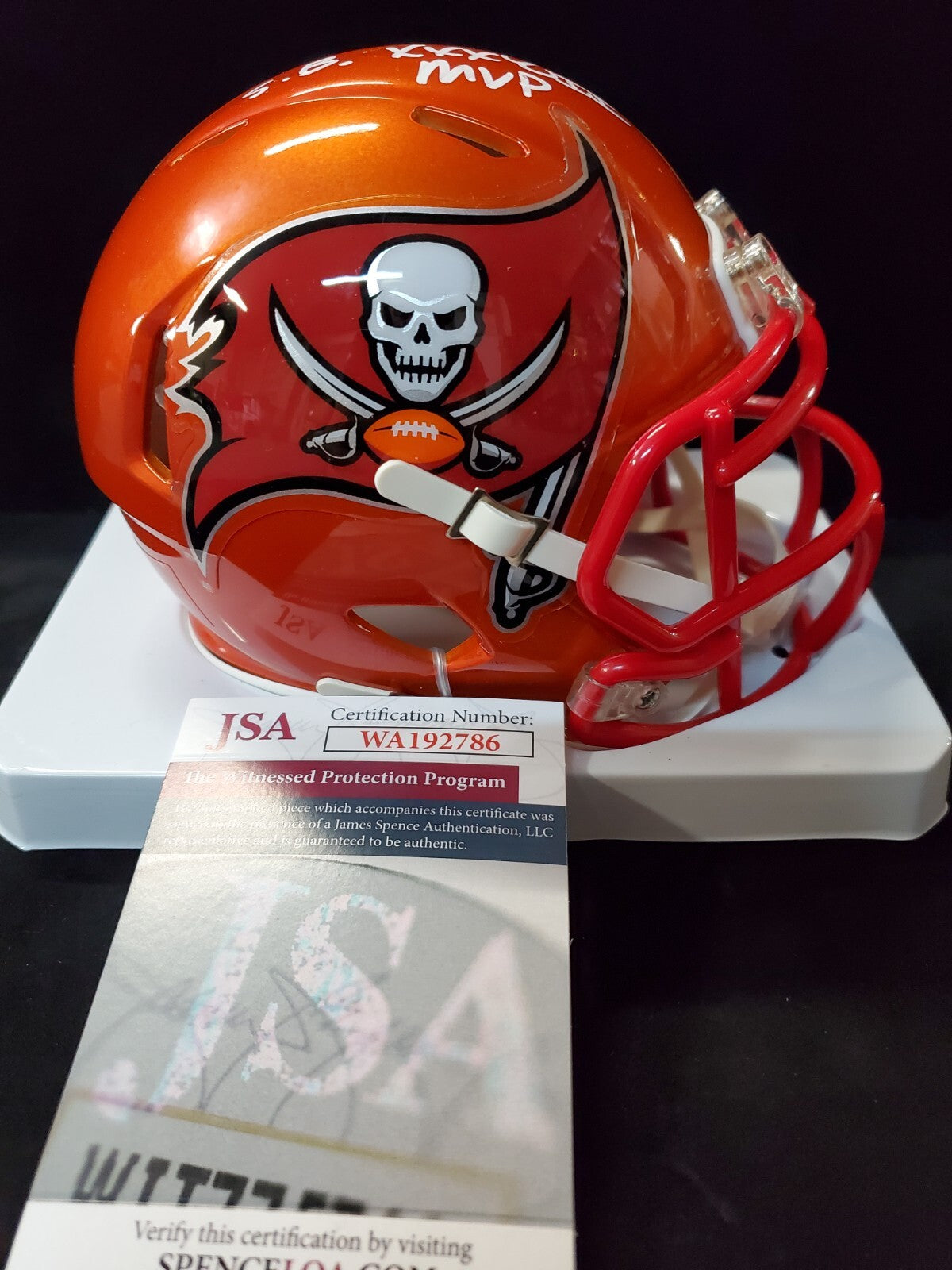 Tampa Bay Bucs Dexter Jackson Autographed Inscribed Flash Mini Helmet Jsa Coa