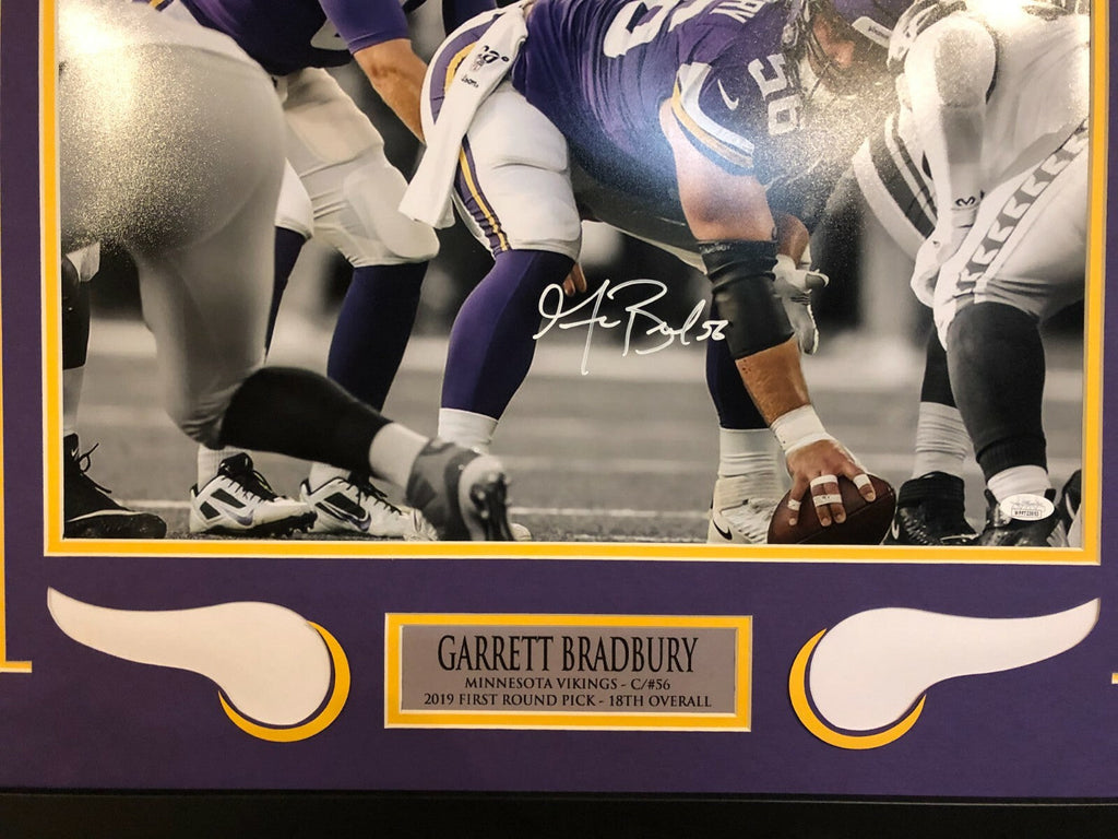 Garrett Bradbury Framed Signed Minnesota Vikings 16X20 Photo Jsa Coa