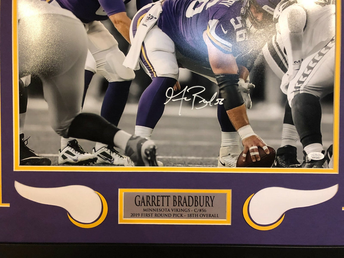 Garrett Bradbury Framed Signed Minnesota Vikings 16X20 Photo Jsa Coa