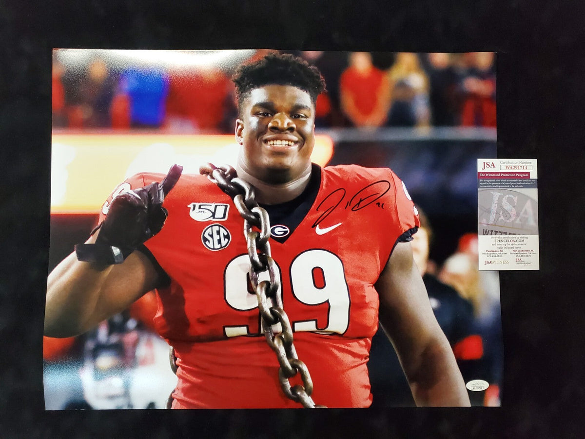 Georgia Bulldogs Jordan Davis Autographed Signed 16X20 Photo Jsa  Coa
